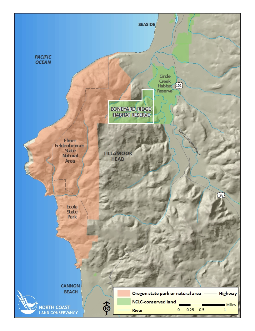 Map_Conserved lands on Tillamook Head