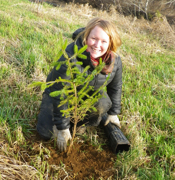 Melissa has already planted hundreds of trees for NCLC helping out with our Saturday Morning Stewardship program!
