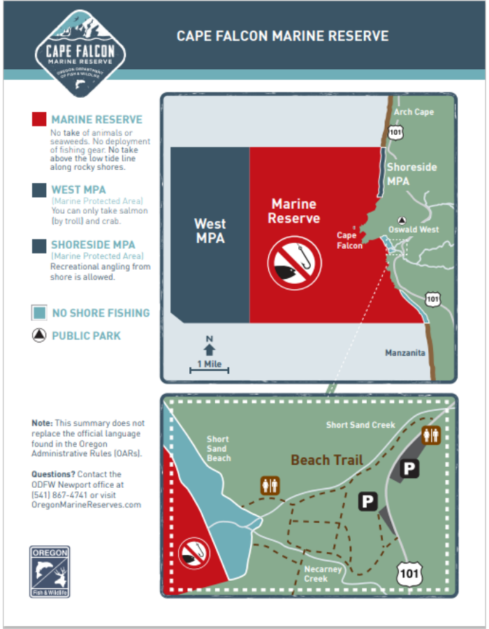 Cape Falcon Marine Reserve map